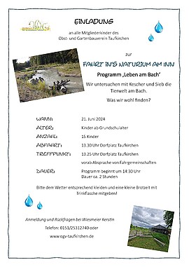 Banner Fahrt ins Naturium am Inn