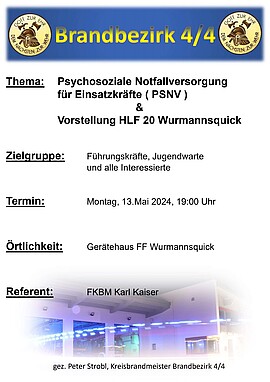 Banner Weiterbildung Psychosoziale Notfallversorgung für Einsatzkräfte 