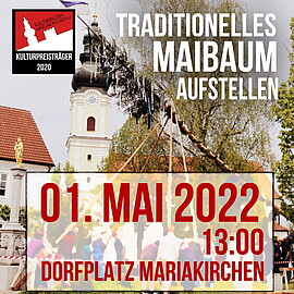 Banner Traditionelles Maibaum aufstellen