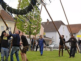 Banner Maibaumaufstellen 2017
